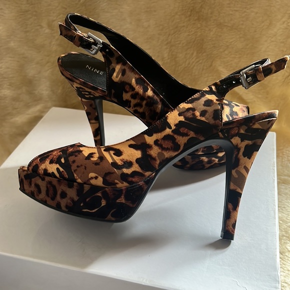 Nine West Leopard Print open toe heels - Picture 3 of 10